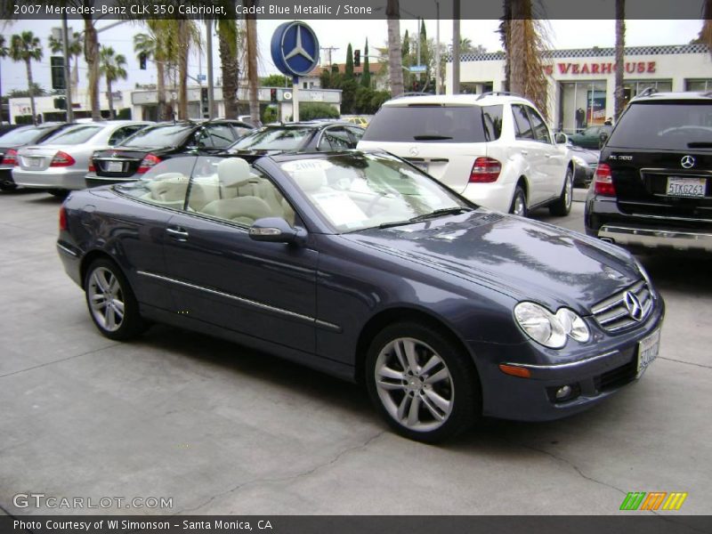 Cadet Blue Metallic / Stone 2007 Mercedes-Benz CLK 350 Cabriolet