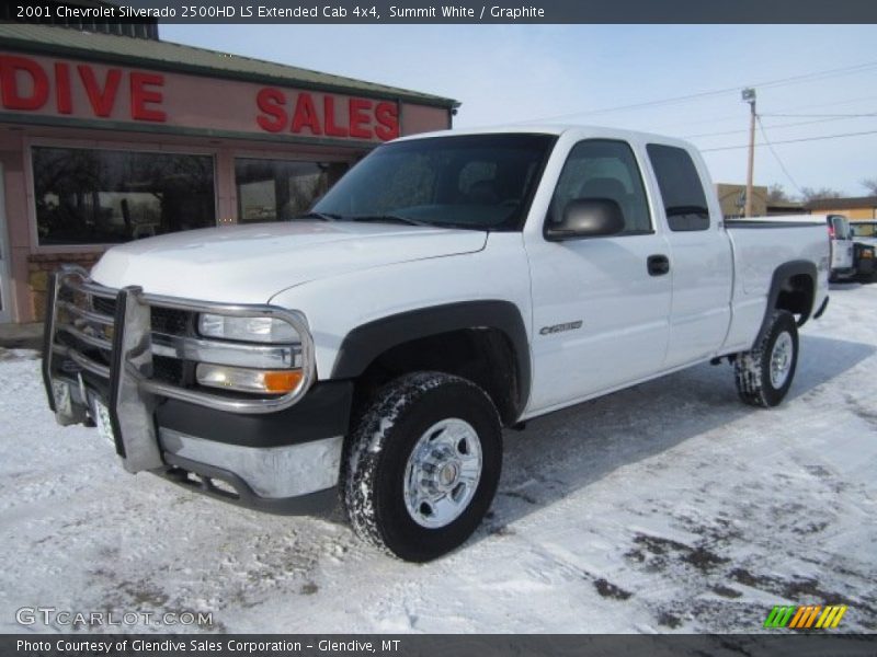 Summit White / Graphite 2001 Chevrolet Silverado 2500HD LS Extended Cab 4x4