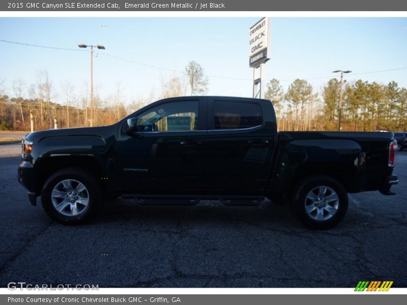 Emerald Green Metallic / Jet Black 2015 GMC Canyon SLE Extended Cab