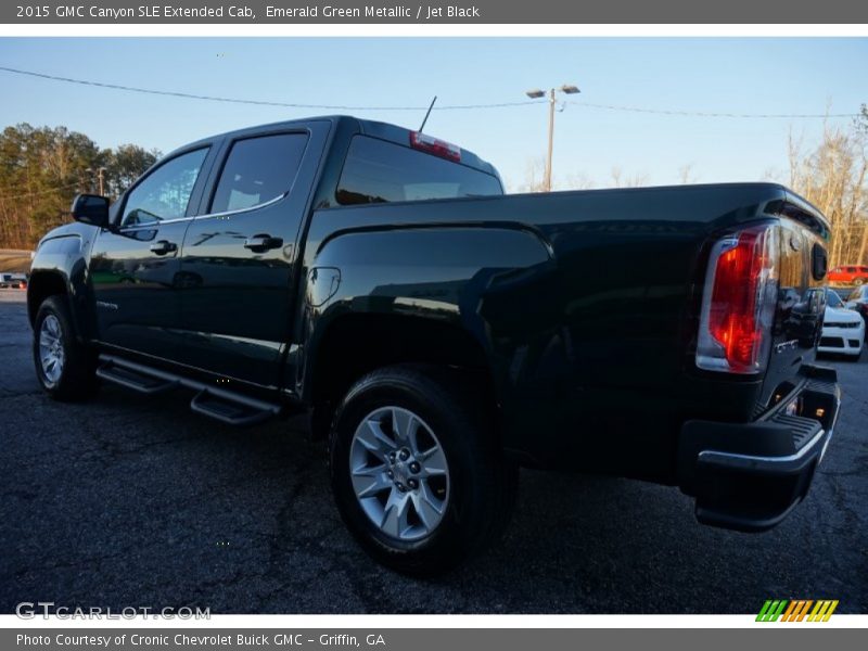Emerald Green Metallic / Jet Black 2015 GMC Canyon SLE Extended Cab