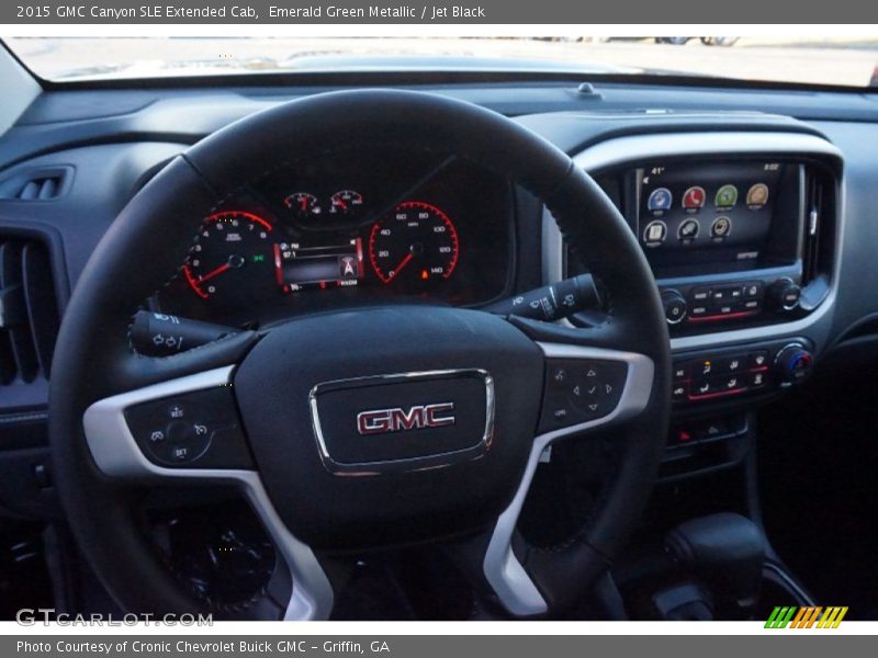Emerald Green Metallic / Jet Black 2015 GMC Canyon SLE Extended Cab