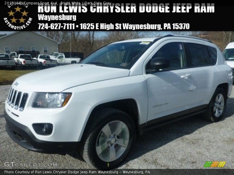 Bright White / Dark Slate Gray 2015 Jeep Compass Sport 4x4