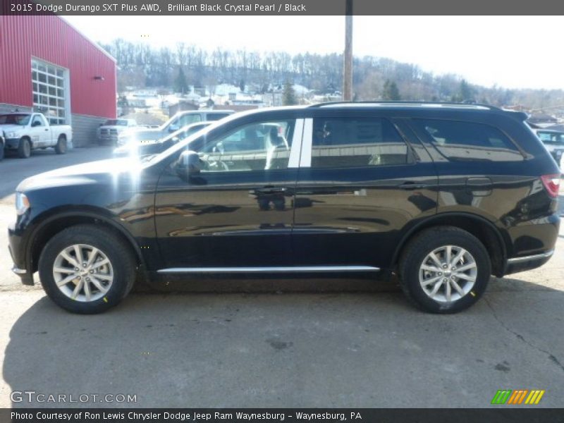 Brilliant Black Crystal Pearl / Black 2015 Dodge Durango SXT Plus AWD