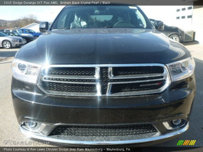Brilliant Black Crystal Pearl / Black 2015 Dodge Durango SXT Plus AWD
