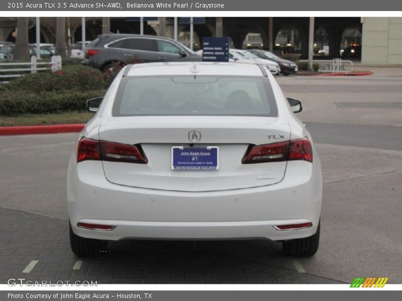 Bellanova White Pearl / Graystone 2015 Acura TLX 3.5 Advance SH-AWD
