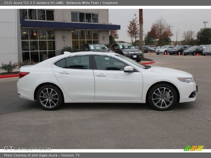 Bellanova White Pearl / Graystone 2015 Acura TLX 3.5 Advance SH-AWD