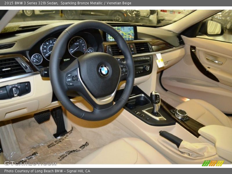 Sparkling Bronze Metallic / Venetian Beige 2015 BMW 3 Series 328i Sedan