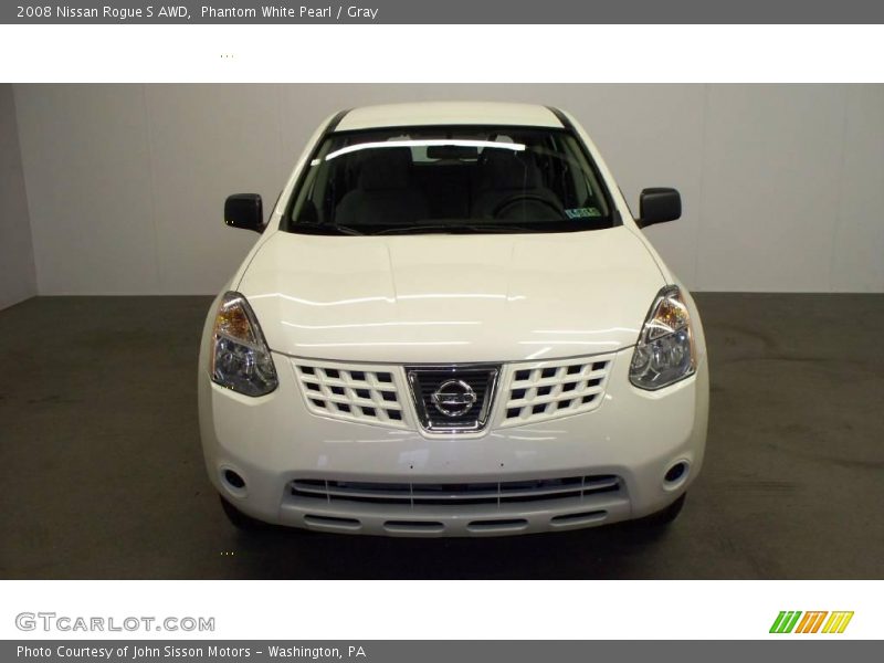 Phantom White Pearl / Gray 2008 Nissan Rogue S AWD