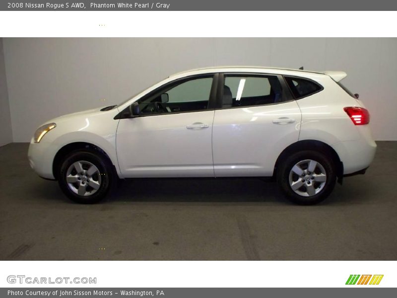 Phantom White Pearl / Gray 2008 Nissan Rogue S AWD