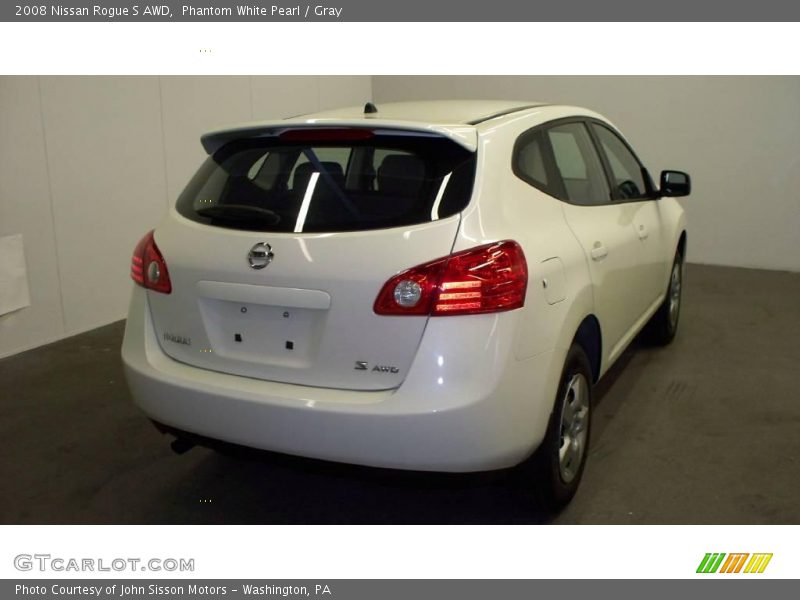 Phantom White Pearl / Gray 2008 Nissan Rogue S AWD