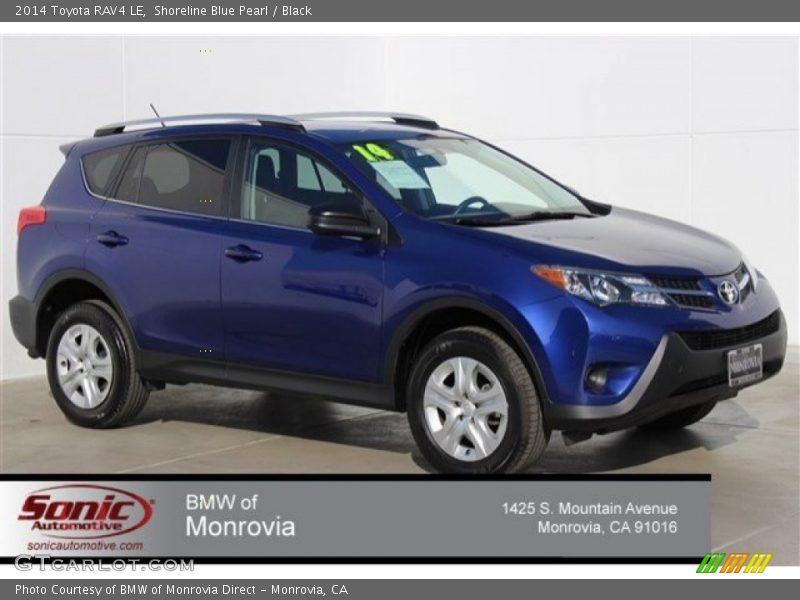 Shoreline Blue Pearl / Black 2014 Toyota RAV4 LE
