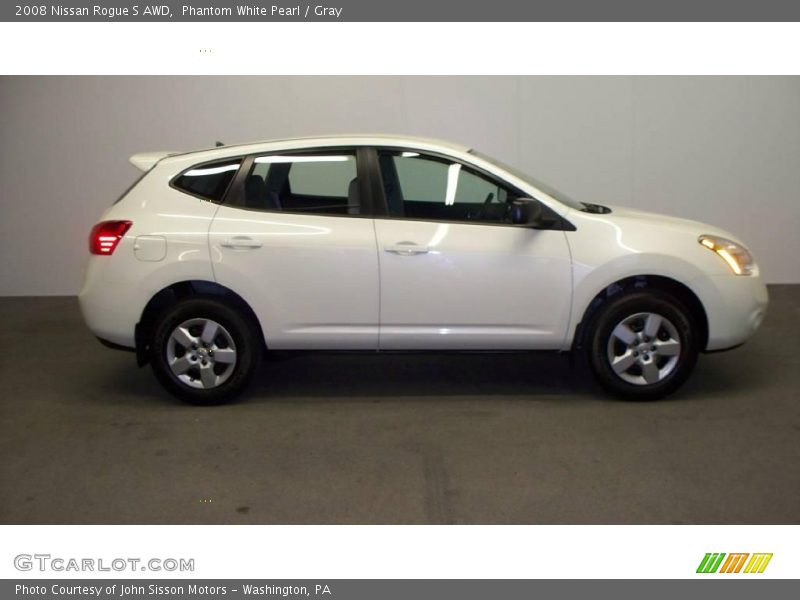 Phantom White Pearl / Gray 2008 Nissan Rogue S AWD