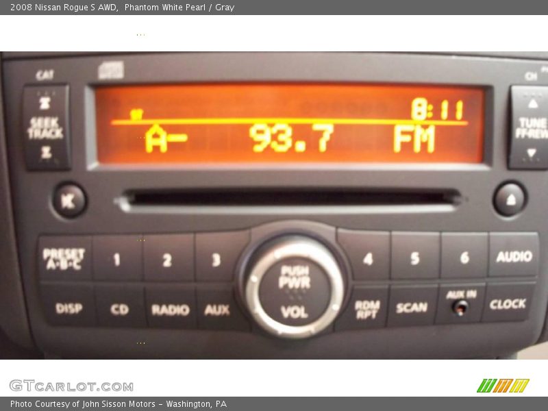 Phantom White Pearl / Gray 2008 Nissan Rogue S AWD