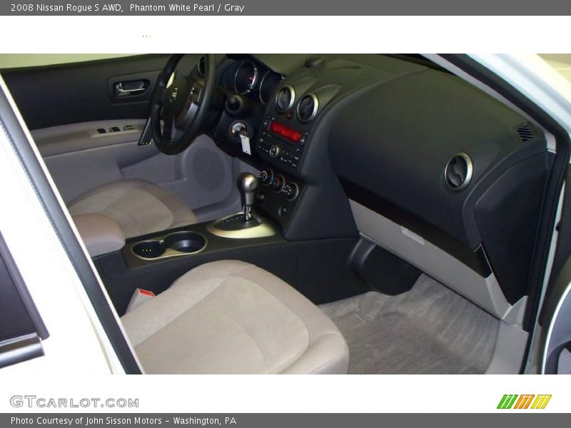 Phantom White Pearl / Gray 2008 Nissan Rogue S AWD