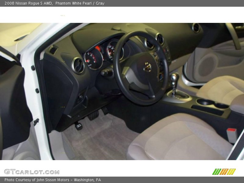 Phantom White Pearl / Gray 2008 Nissan Rogue S AWD