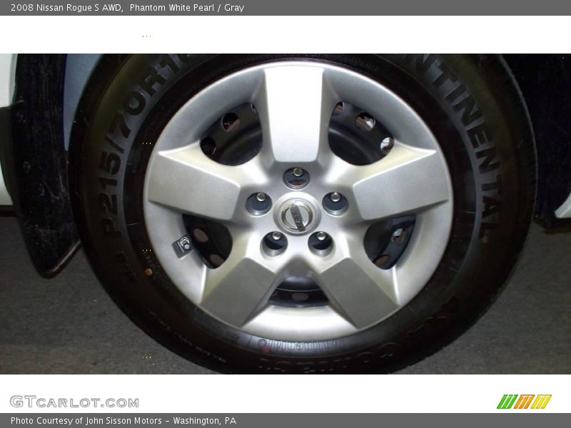 Phantom White Pearl / Gray 2008 Nissan Rogue S AWD
