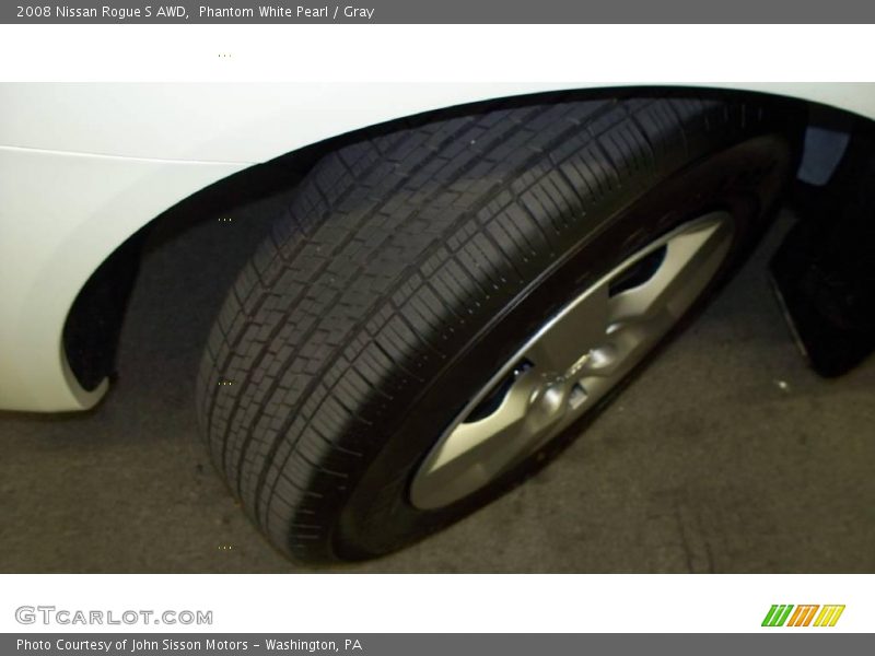 Phantom White Pearl / Gray 2008 Nissan Rogue S AWD