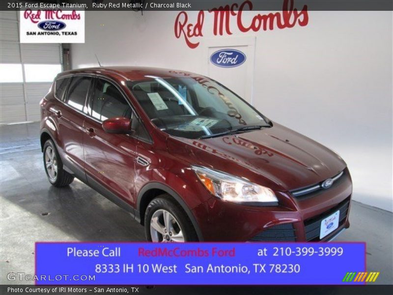 Ruby Red Metallic / Charcoal Black 2015 Ford Escape Titanium