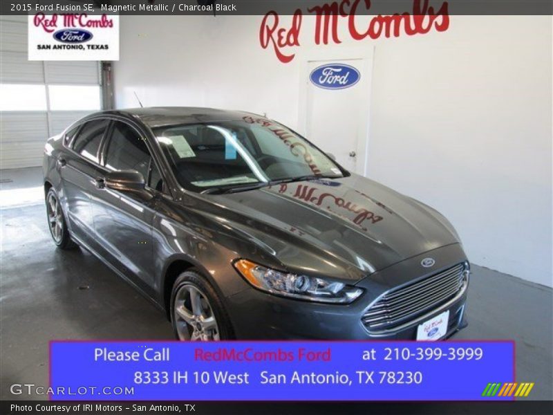 Magnetic Metallic / Charcoal Black 2015 Ford Fusion SE