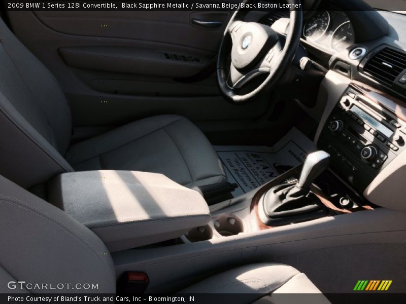 Black Sapphire Metallic / Savanna Beige/Black Boston Leather 2009 BMW 1 Series 128i Convertible