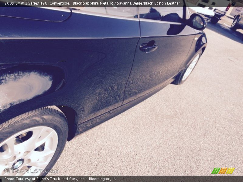 Black Sapphire Metallic / Savanna Beige/Black Boston Leather 2009 BMW 1 Series 128i Convertible
