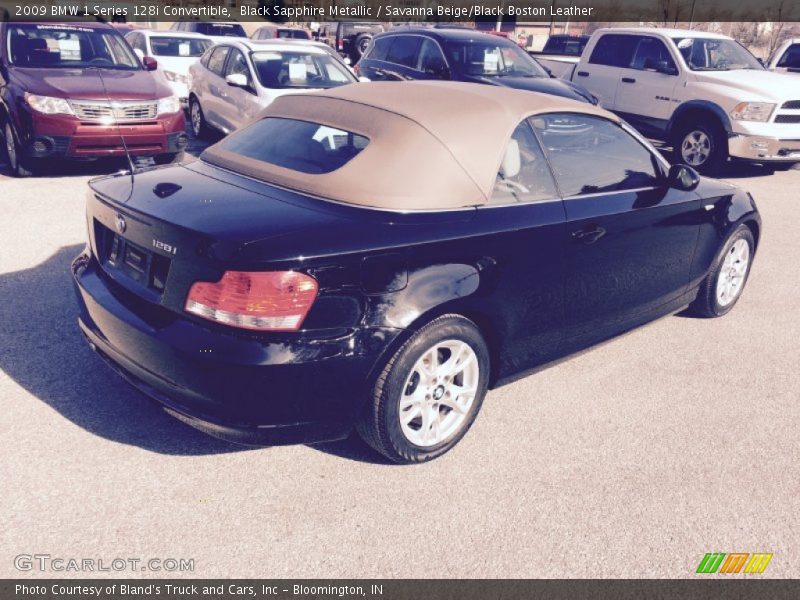 Black Sapphire Metallic / Savanna Beige/Black Boston Leather 2009 BMW 1 Series 128i Convertible