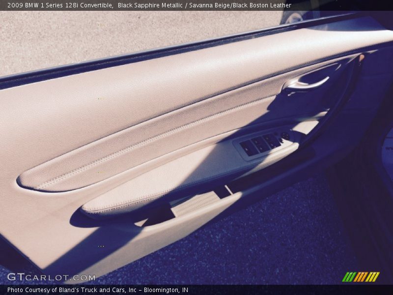 Black Sapphire Metallic / Savanna Beige/Black Boston Leather 2009 BMW 1 Series 128i Convertible
