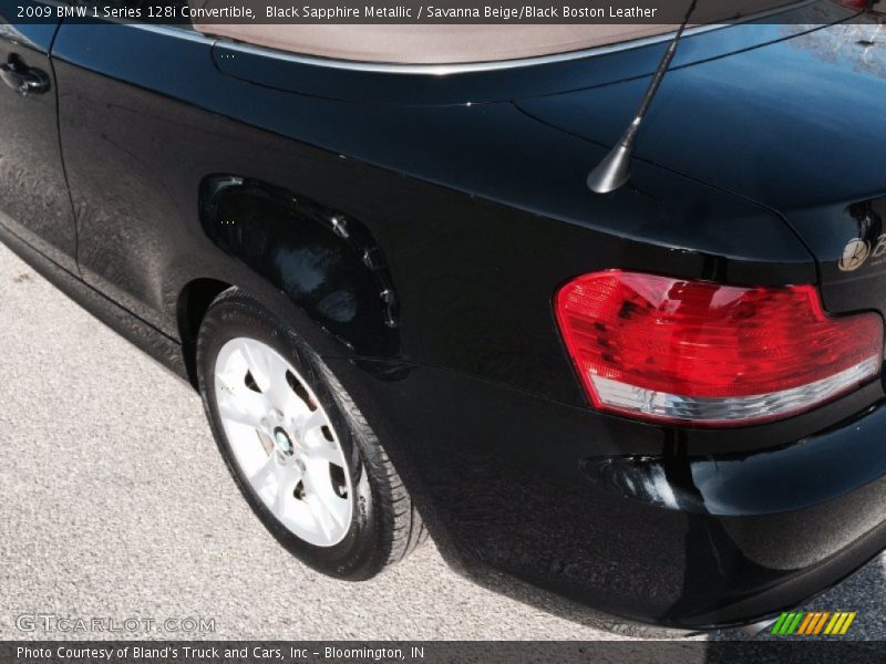 Black Sapphire Metallic / Savanna Beige/Black Boston Leather 2009 BMW 1 Series 128i Convertible