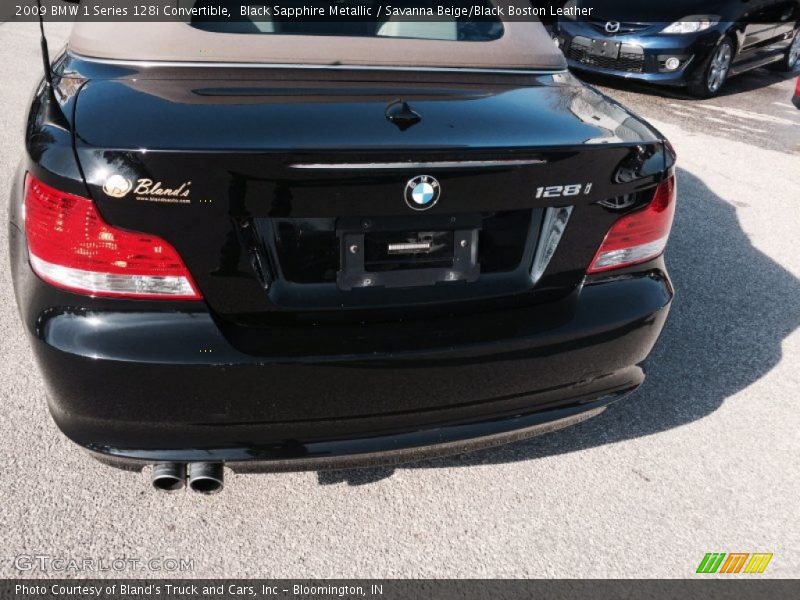 Black Sapphire Metallic / Savanna Beige/Black Boston Leather 2009 BMW 1 Series 128i Convertible
