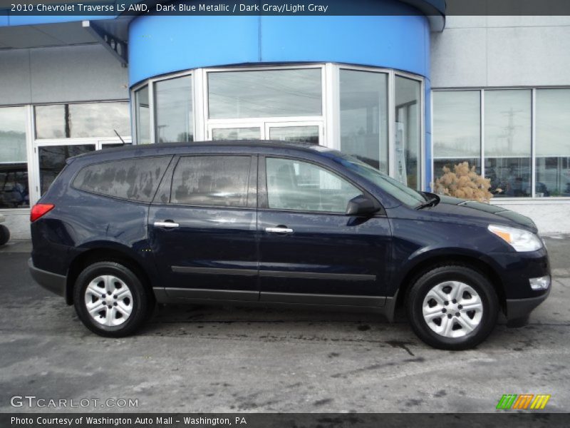 Dark Blue Metallic / Dark Gray/Light Gray 2010 Chevrolet Traverse LS AWD
