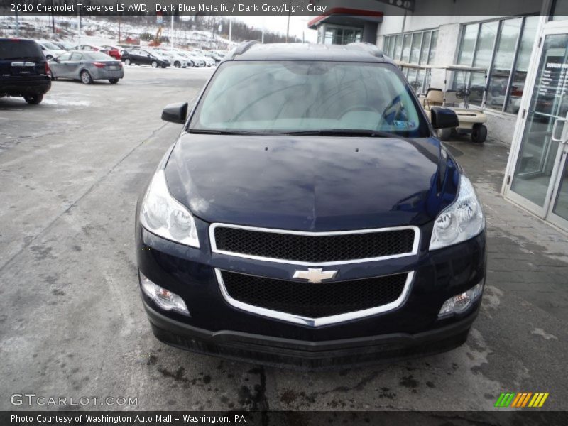 Dark Blue Metallic / Dark Gray/Light Gray 2010 Chevrolet Traverse LS AWD