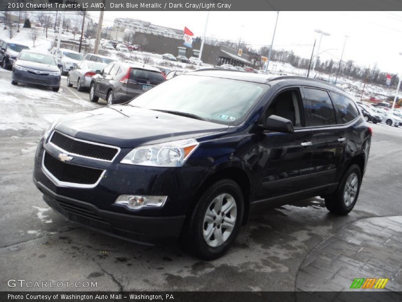 Dark Blue Metallic / Dark Gray/Light Gray 2010 Chevrolet Traverse LS AWD