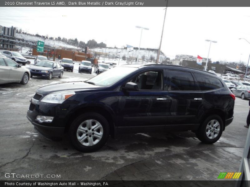 Dark Blue Metallic / Dark Gray/Light Gray 2010 Chevrolet Traverse LS AWD