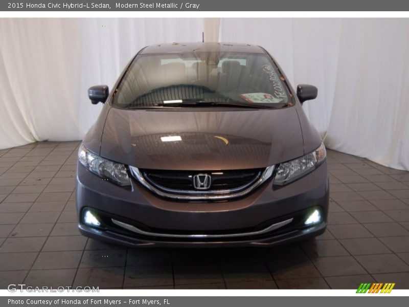 Modern Steel Metallic / Gray 2015 Honda Civic Hybrid-L Sedan