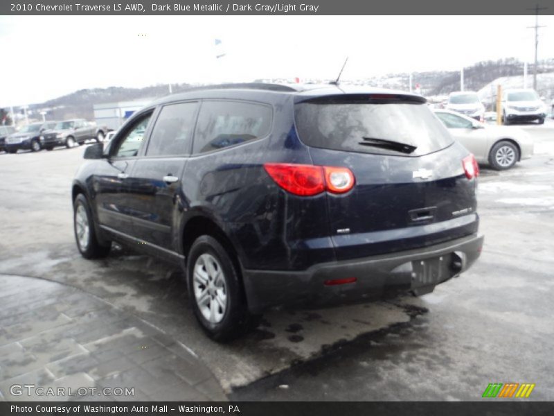 Dark Blue Metallic / Dark Gray/Light Gray 2010 Chevrolet Traverse LS AWD