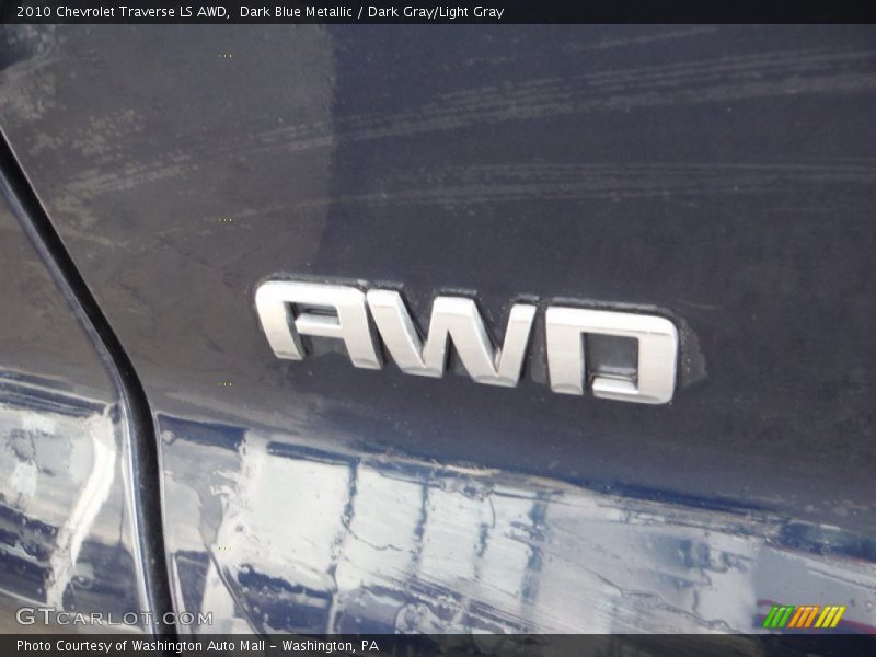 Dark Blue Metallic / Dark Gray/Light Gray 2010 Chevrolet Traverse LS AWD