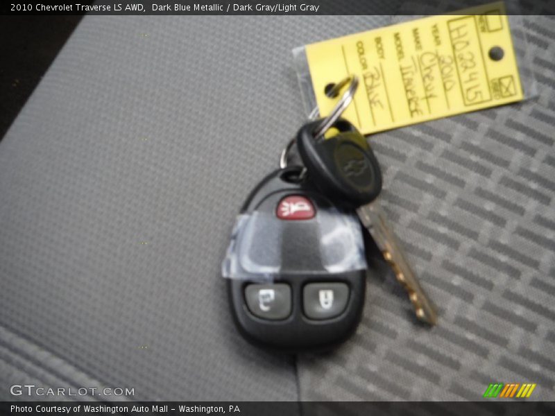 Dark Blue Metallic / Dark Gray/Light Gray 2010 Chevrolet Traverse LS AWD