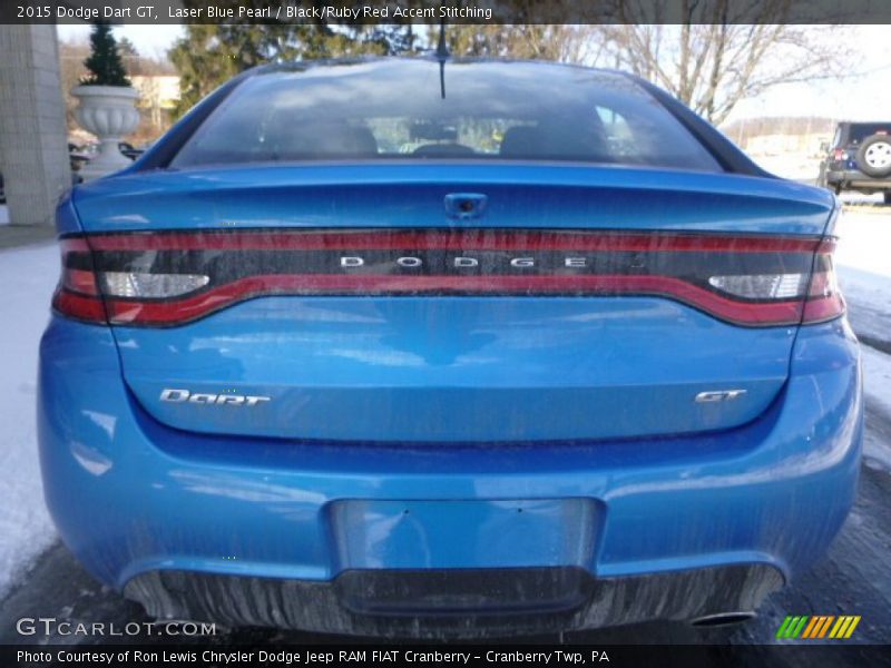 Laser Blue Pearl / Black/Ruby Red Accent Stitching 2015 Dodge Dart GT