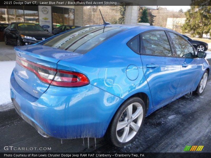 Laser Blue Pearl / Black/Ruby Red Accent Stitching 2015 Dodge Dart GT