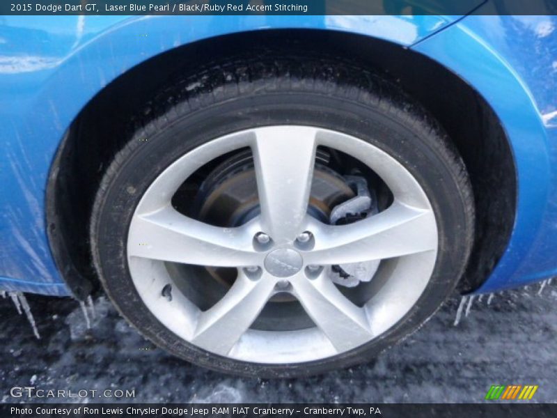 Laser Blue Pearl / Black/Ruby Red Accent Stitching 2015 Dodge Dart GT