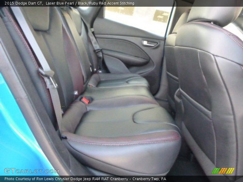 Laser Blue Pearl / Black/Ruby Red Accent Stitching 2015 Dodge Dart GT