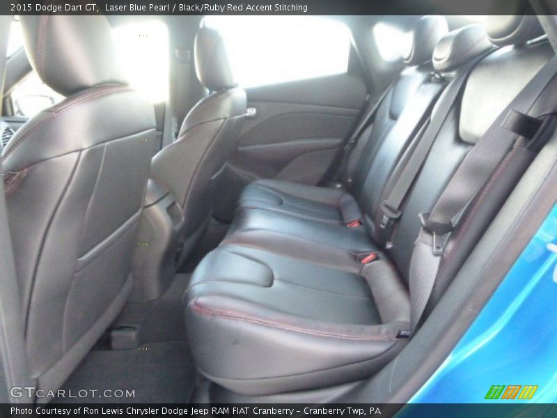 Laser Blue Pearl / Black/Ruby Red Accent Stitching 2015 Dodge Dart GT