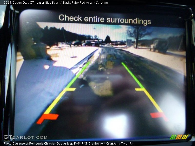Laser Blue Pearl / Black/Ruby Red Accent Stitching 2015 Dodge Dart GT