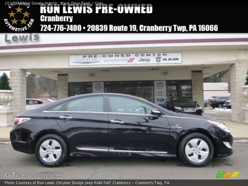 Black Onyx Pearl / Gray 2012 Hyundai Sonata Hybrid