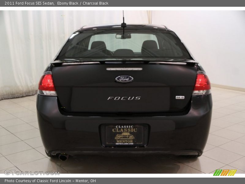 Ebony Black / Charcoal Black 2011 Ford Focus SES Sedan