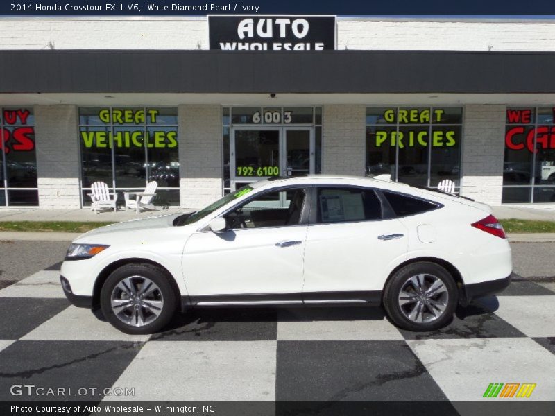 White Diamond Pearl / Ivory 2014 Honda Crosstour EX-L V6