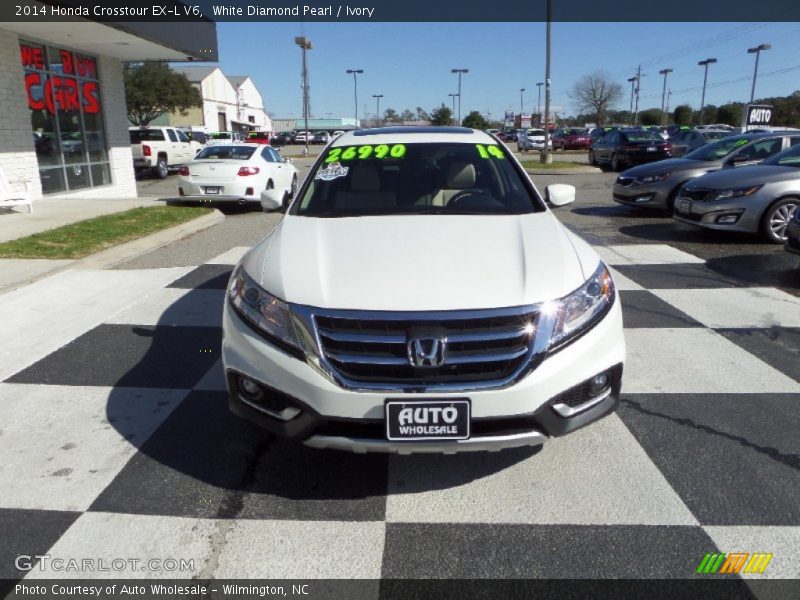 White Diamond Pearl / Ivory 2014 Honda Crosstour EX-L V6