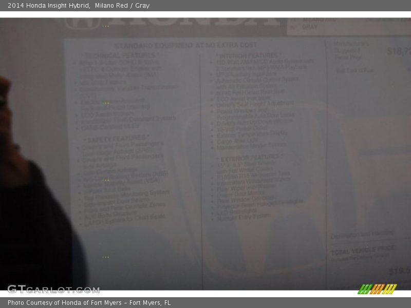 Milano Red / Gray 2014 Honda Insight Hybrid