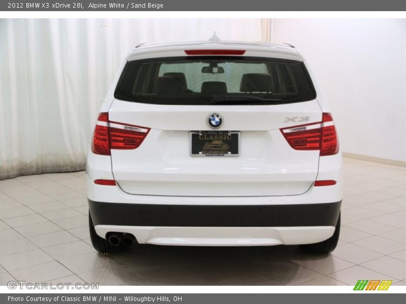 Alpine White / Sand Beige 2012 BMW X3 xDrive 28i