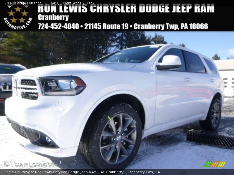 Bright White / Black 2015 Dodge Durango SXT AWD